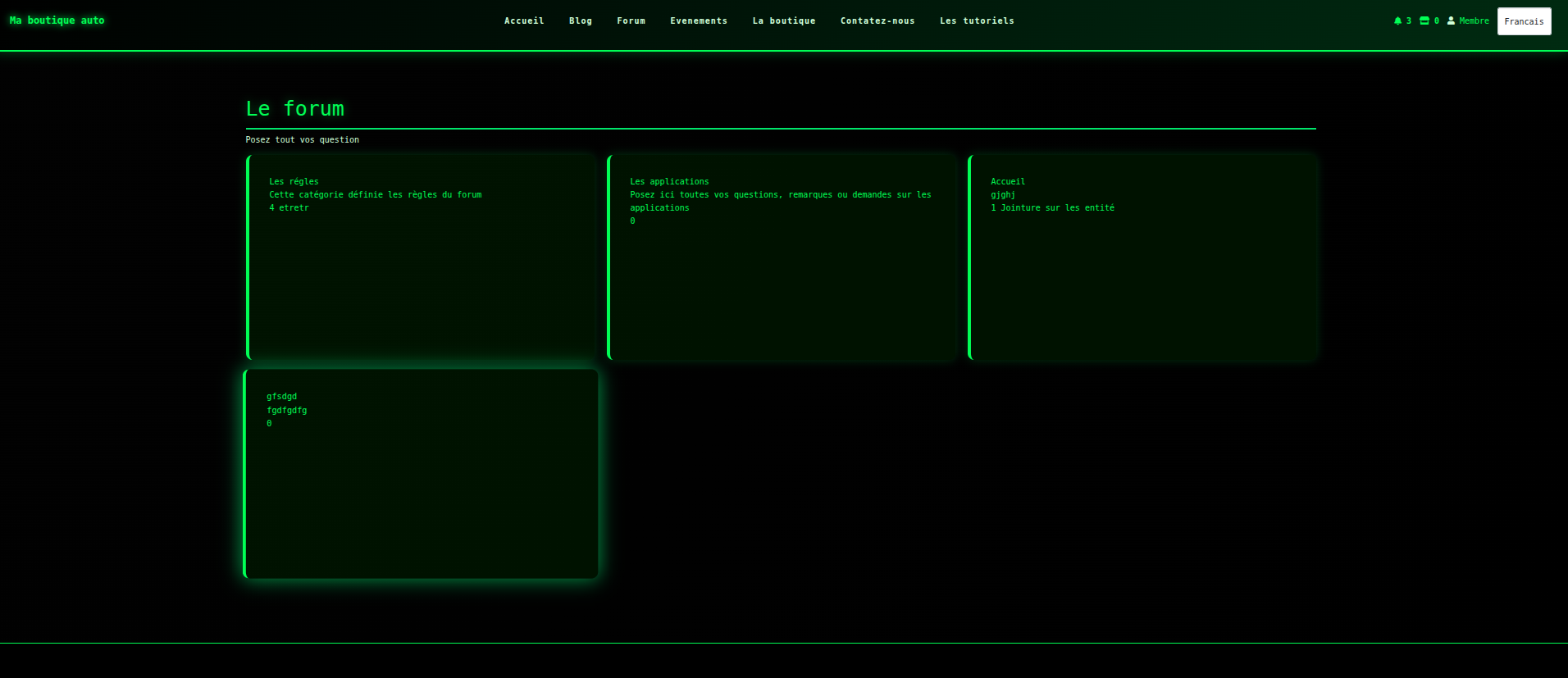 Aperçu du template de site pour Cyber